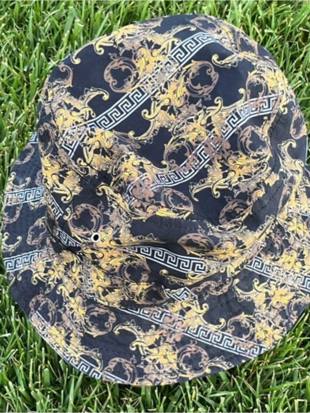 Patterned Black and Gold Bucket Hat
